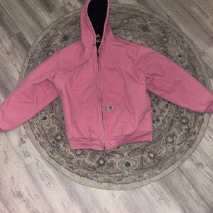 RARE Vintage Pink Carhartt Quilted Fleece Lined Canvas Jacket WJ130 PKR XXL